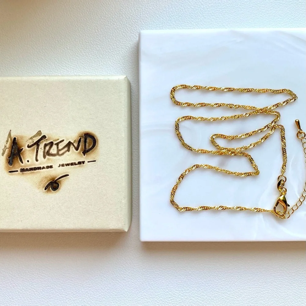 Rose Gold, Gold, Silver plated Wave Chain Necklace for Women